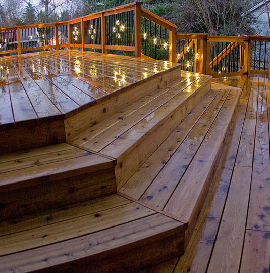 Deck at night after the rain