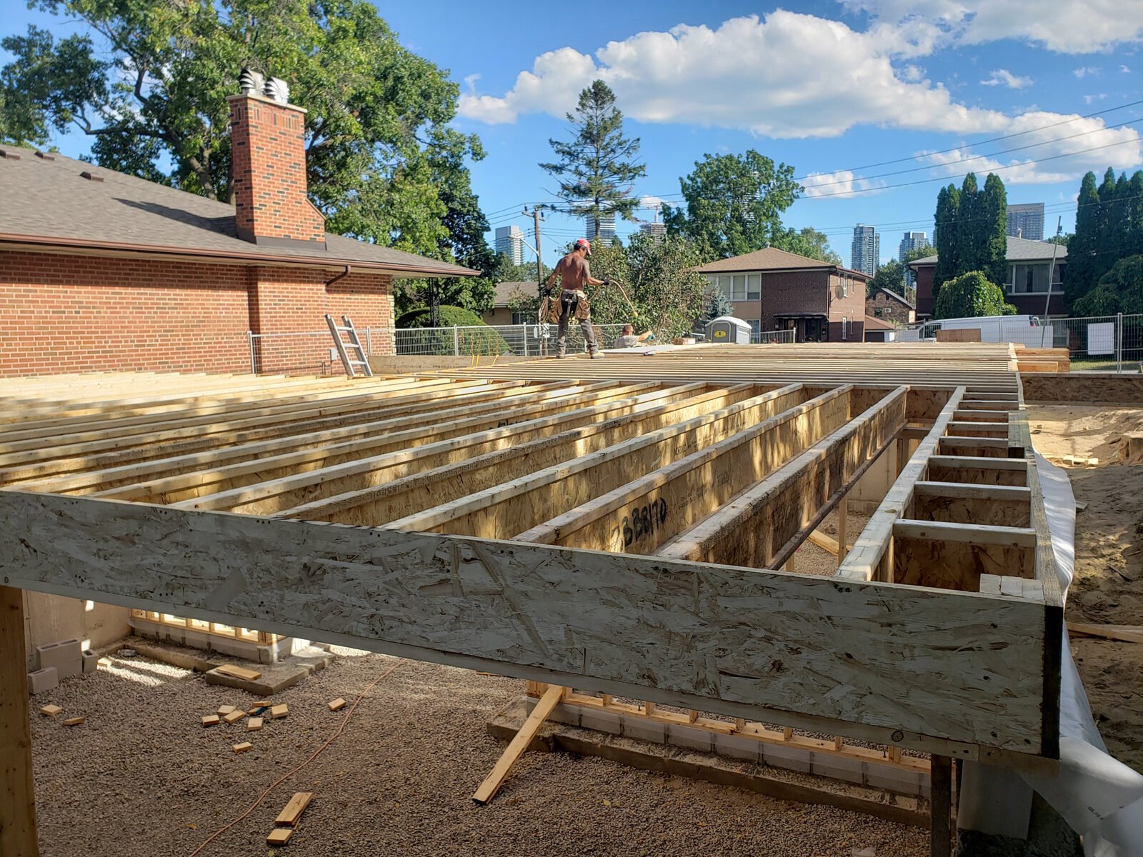 Floor framing during construction