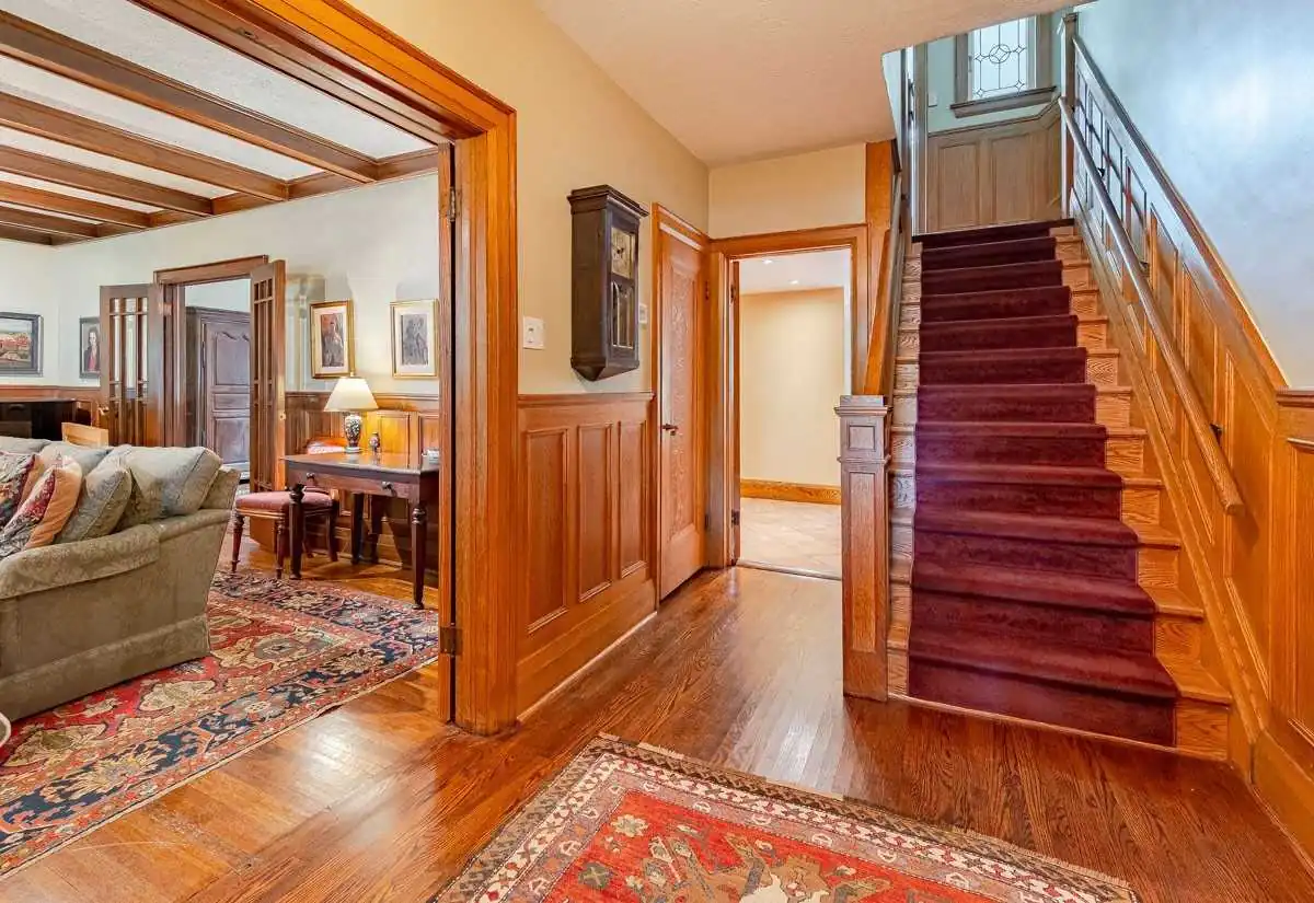 Original wood trim interior before renovation