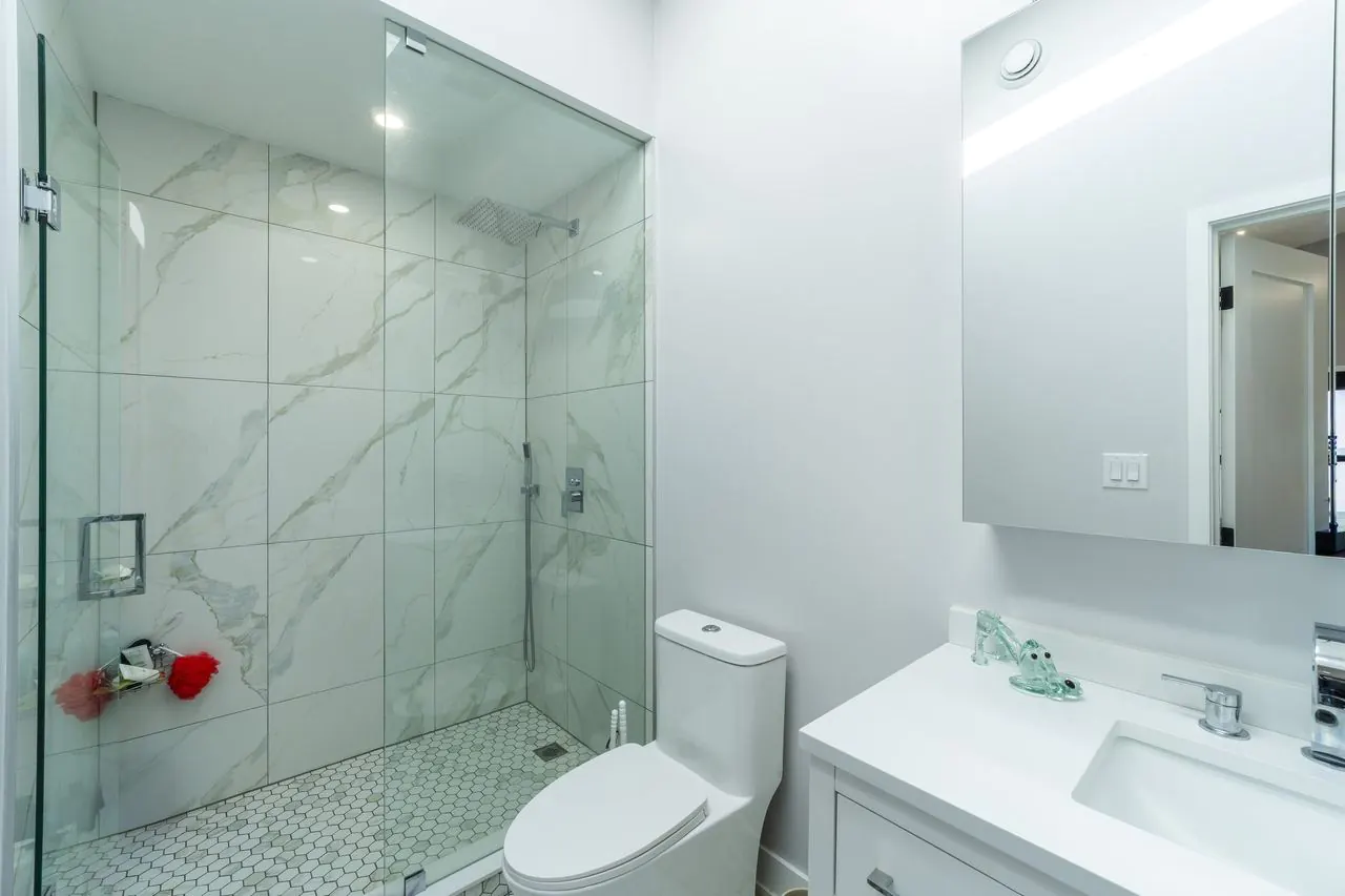 Bathroom Glass Shower Vanity