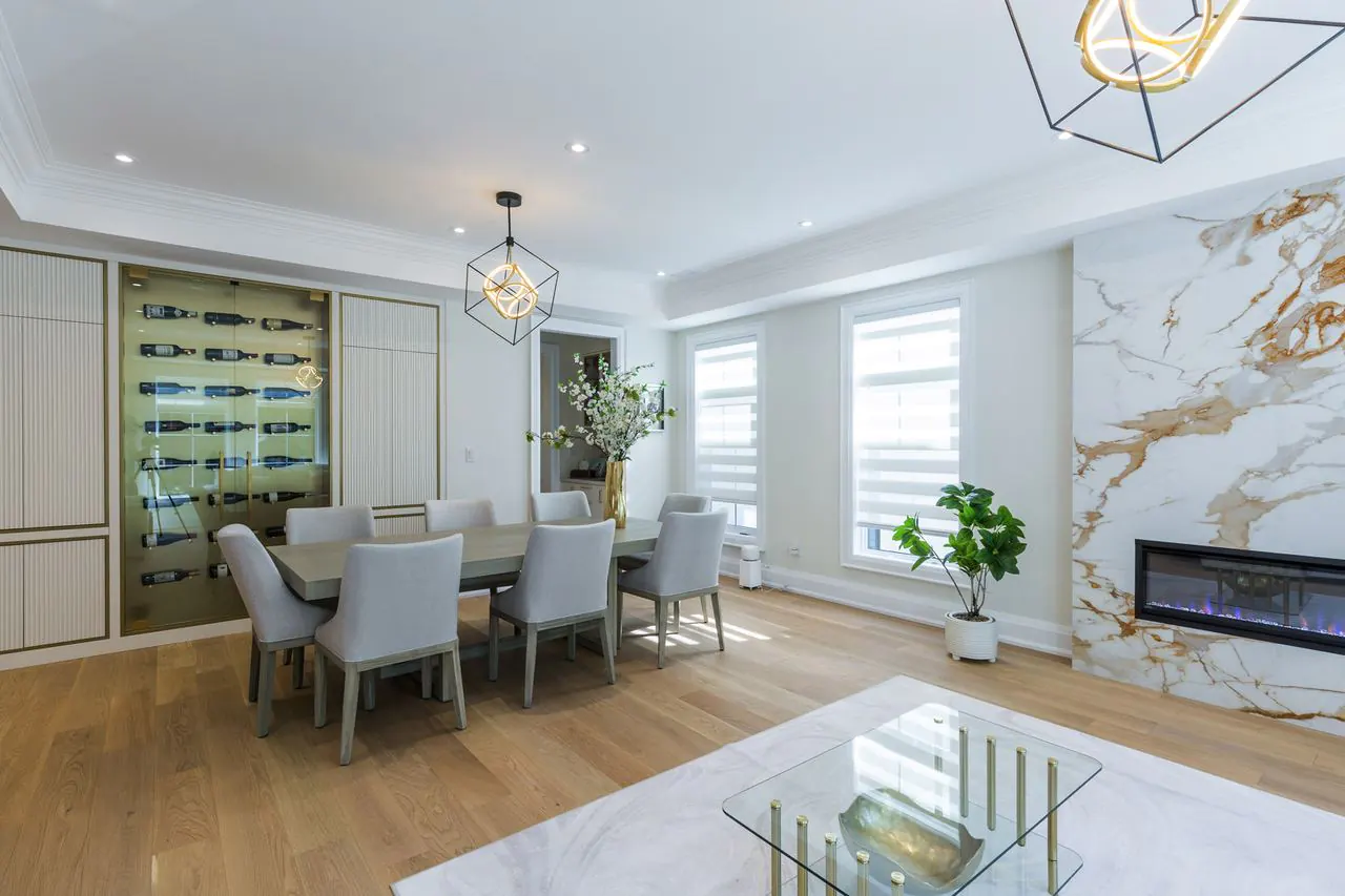 Dining Room Wine Rack Fireplace